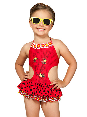 Купальник-трикини для девочек,  GS051412 Dotty красный