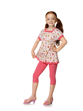 Пижама (футболка, капри),  AGFL 281215 розовый