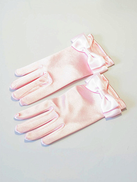 Перчатки детские (атласные),  PACG011203 розовый