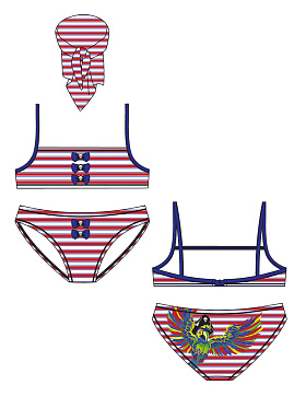 Детский купальник (топ, плавки, юбка),  GBZ081204 Barco 