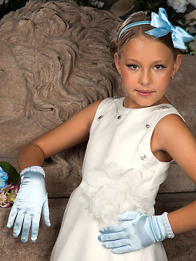 Перчатки для девочек, Perlitta PACG011323, голубой,  PACG011323 голубой