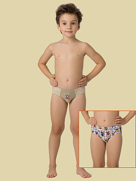 Трусы для мальчика, 2 шт., Nirey BP461302, светло-коричневый/белый,  BP461302 