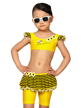 Купальник для девочек (топ, шорты),  GX051409 Farina жёлтый