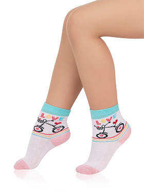 Носки детские, Arina SAK-1424, белый/розовый,  SAK-1424 