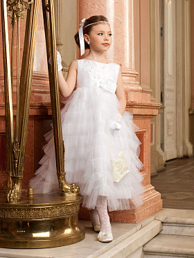 Платье праздничное для девочек,  PSA051201 белый