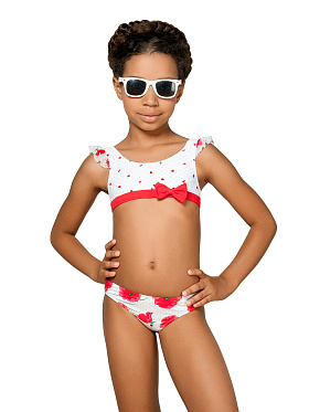 Купальник для девочек,  GB021404 Esta белый