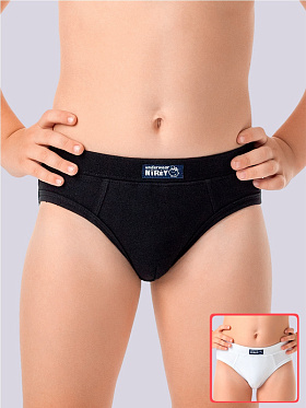 Трусы для мальчика, 2 шт., Nirey BP371322, белый/чёрный,  BP371322 чёрный