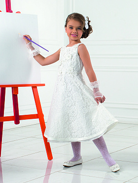 Платье для девочек, Perlitta PSA041502, белый,  PSA041502 белый