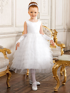 Платье праздничное для девочек,  PSA051202 белый