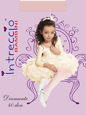 Колготки детские, Intreccio Bambini DIAMANTE 40, rosa,  DIAMANTE 40 розовый