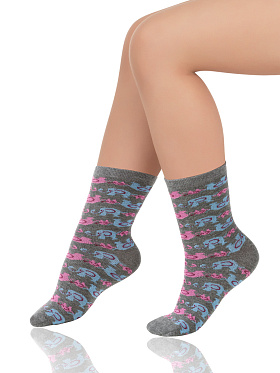 Носки детские, Arina SAK-14208, серый меланж,  SAK-14208 