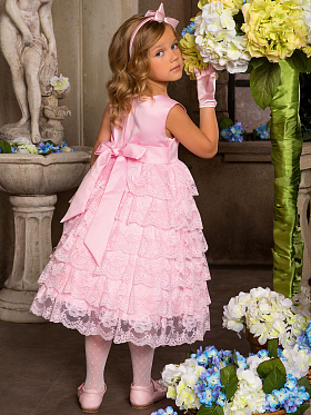 Нарядное платье с болеро,  PSAK121301 розовый