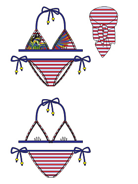 Детский купальник (купальник, юбка),  GBZ081202 Pirata 