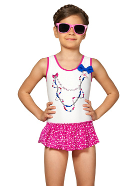 Купальник для девочек слитный,  GS011406 Diletto белый