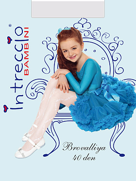 Колготки детские, Intreccio Bambini BROVALLIYA 40, bianco,  BROVALLIYA 40 белый