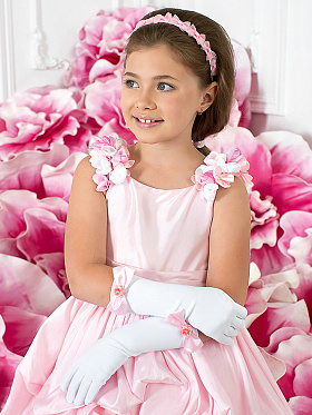 Перчатки для девочек, Perlitta PACG011409, белый/нежно-розовый,  PACG011409 