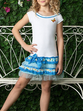 Платье детское для девочек,  AGQ411313 белый