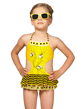 Купальник-трикини для девочек,  GS051411 Flowery жёлтый