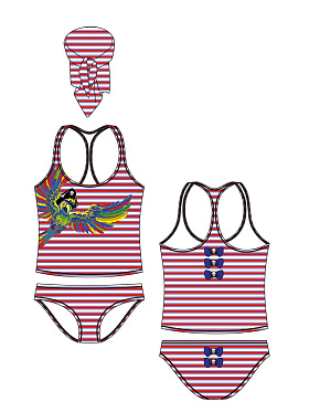 Детский купальник (майка, плавки, юбка),  GPTZ081206 Goleta 