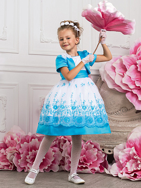 Платье праздничное детское с болеро,  PSAK081402 белый