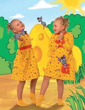 Платье домашнее для девочек,  AGVP281105 жёлтый