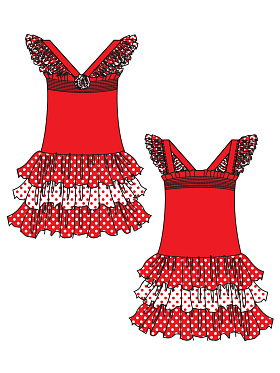 Платье детское пляжное,  GQ031207 Tango красный