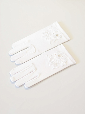 Перчатки детские (атласные),  PACG011205 белый